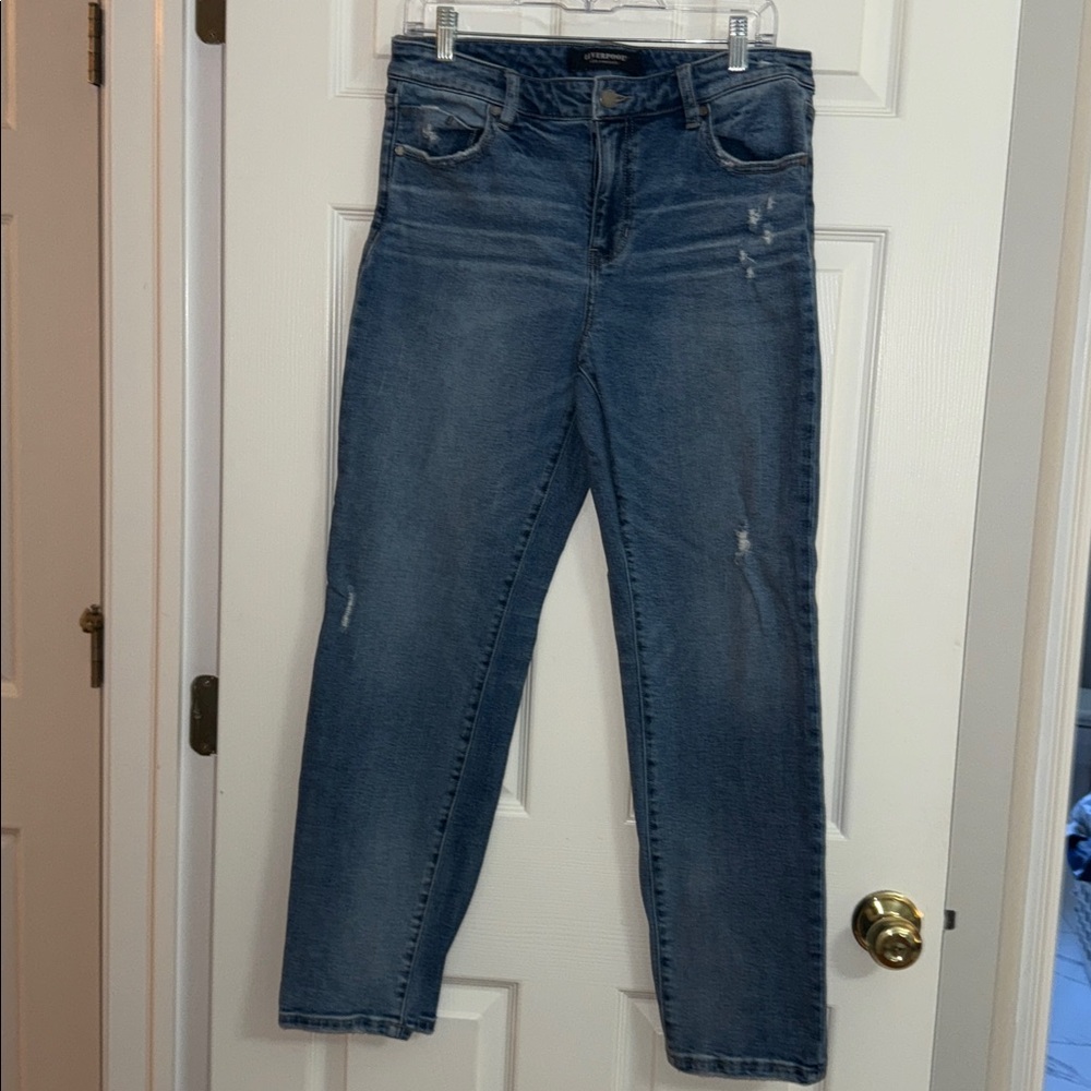 Liverpool Blue Distressed Women Jeans
